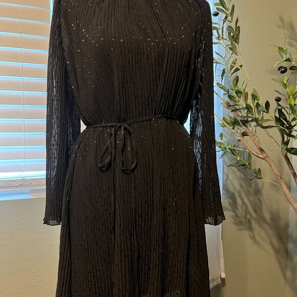 French Connection Womens Black Pleated Above Knee Shift Dress (NWT) - Picture 7 of 9